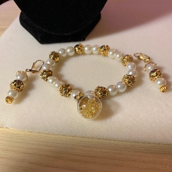 Set of Handmade Beaded Necklace, Bracelet and Earring set by Unique By Faith®. - Picture 4 of 4